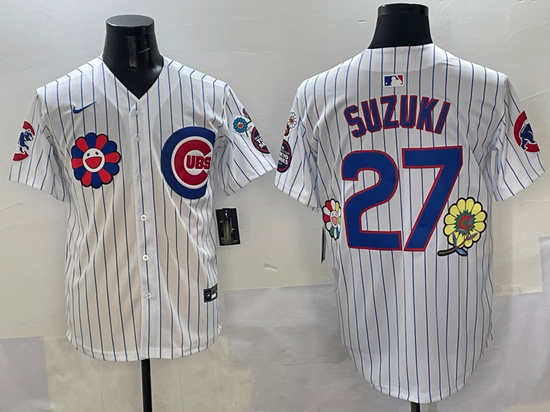 Men's Chicago Cubs Seiya Suzuki #27 White Jersey